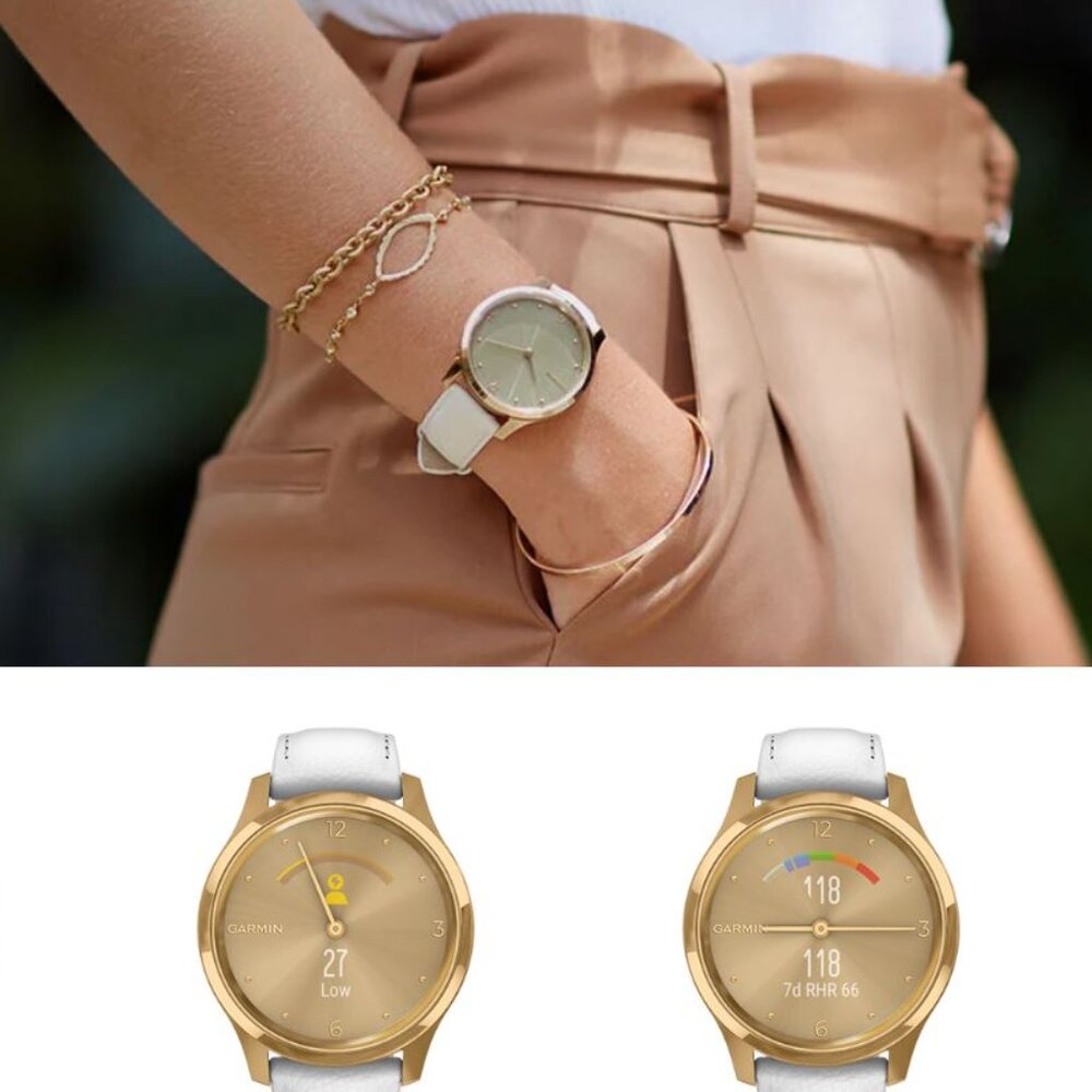 Garmin Vivomove Luxe 18K Gold PVD Stainless Steel Hyrbid Smart Watch